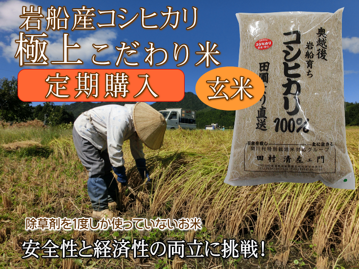 岩船産コシヒカリ【極上】こだわり米（玄米）を定期購入